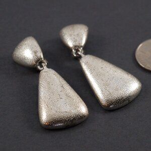 Anne Klein Textured Silver‑Tone Geometric Clip‑On Earrings